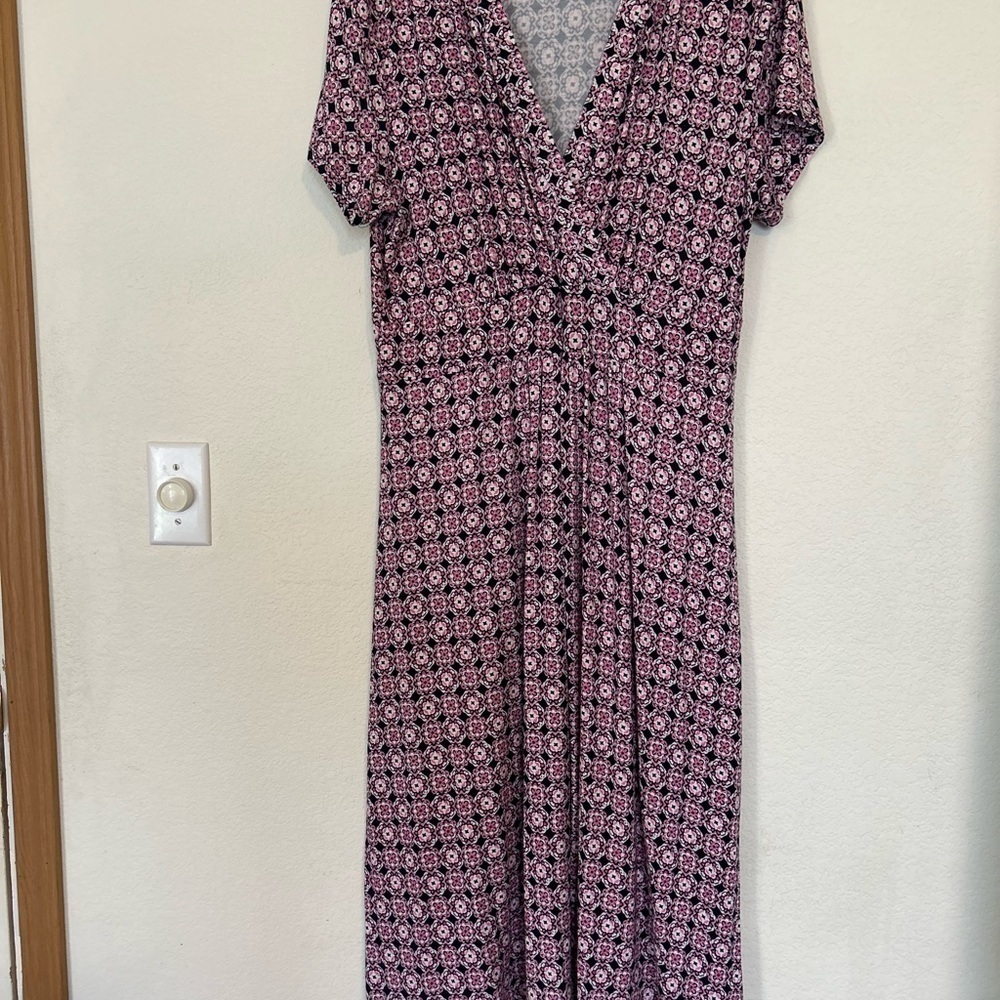 Croft & Barrow Short Sleeve Geometric Dress Large